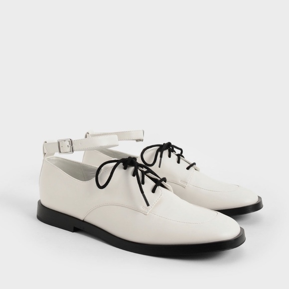 Ankle Strap Derby Shoes - Chalk - Picture 3 of 5